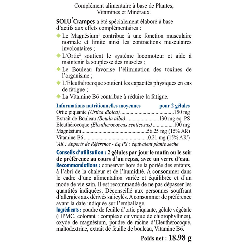 SOLUCRAMPES - L’allié naturel anti crampes SOLUCRAMPES - L’allié naturel anti crampes