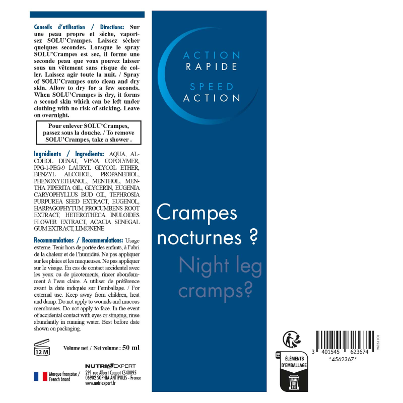 SOLUCRAMPES SPRAY - Pour agir au niveau local SOLUCRAMPES SPRAY - Pour agir au niveau local