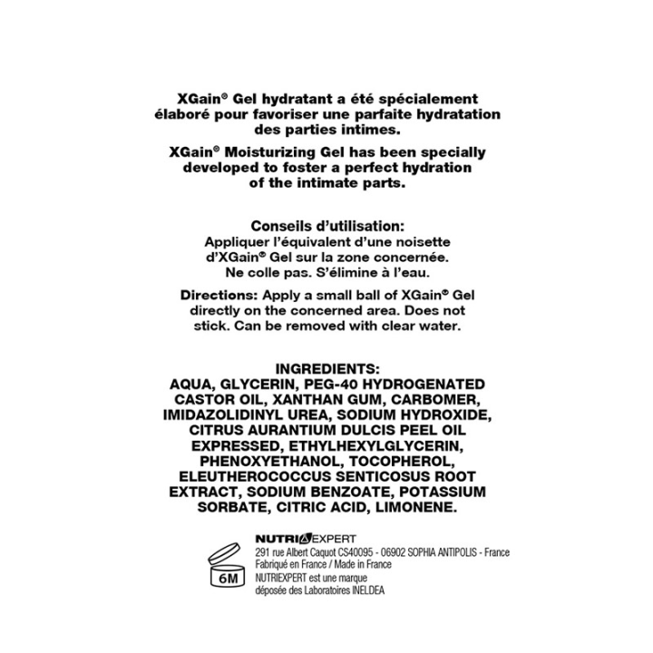 XGAIN GEL - Gel aqueux lubrifiant