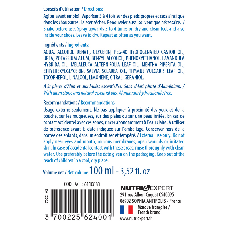 PEDIEXPERT SPRAY PEDI’FRESH - Déodorant 2 en 1 Pieds et Chaussures PEDIEXPERT SPRAY PEDI’FRESH - Déodorant 2 en 1 Pieds et Chaussures