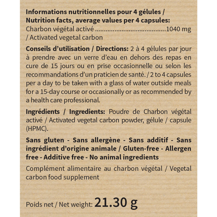 CHARBON VEGETAL ACTIVE : Confort digestif - Ballonnements