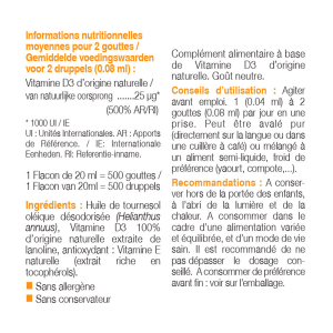 VITAMINE D3 NATURELLE - 1000 UI VITAMINE D3 NATURELLE - 1000 UI