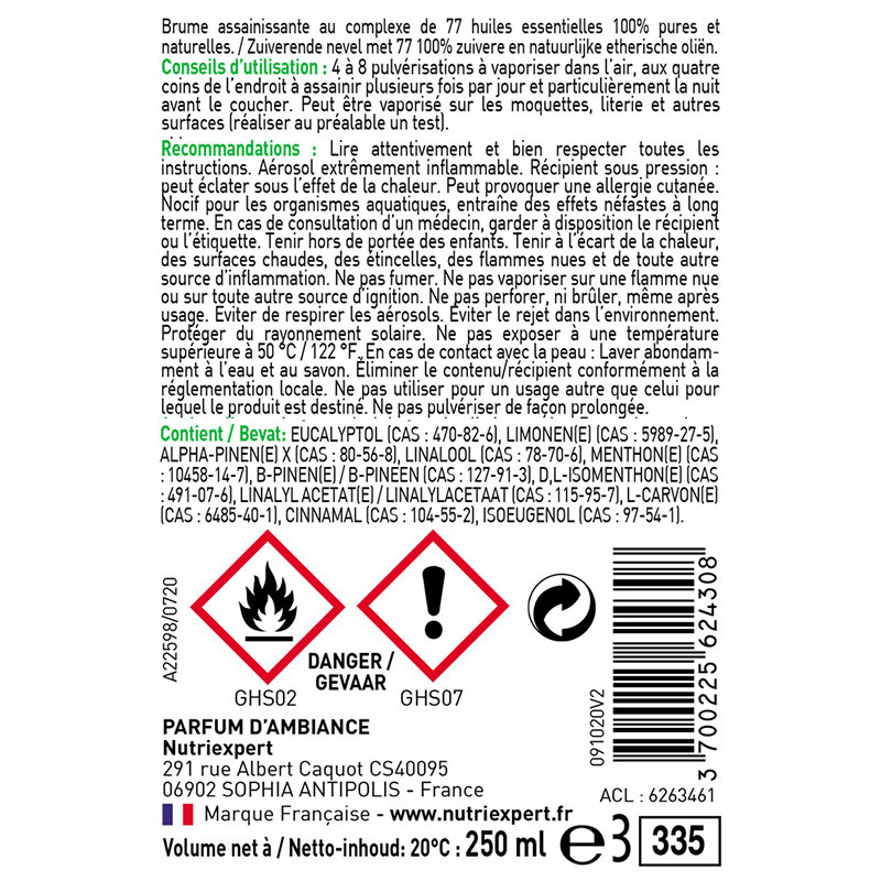 BRUME ASSAINISSANTE AUX 77 H.E. BRUME ASSAINISSANTE AUX 77 H.E.
