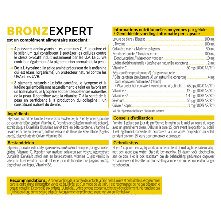 BRONZEXPERT [AUTOBRONZANT] - Boîte de 30 gélules végétales