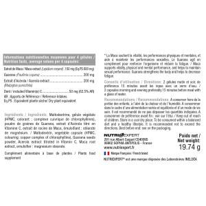 Maca 1000 - ingrédients Maca 1000 - ingrédients