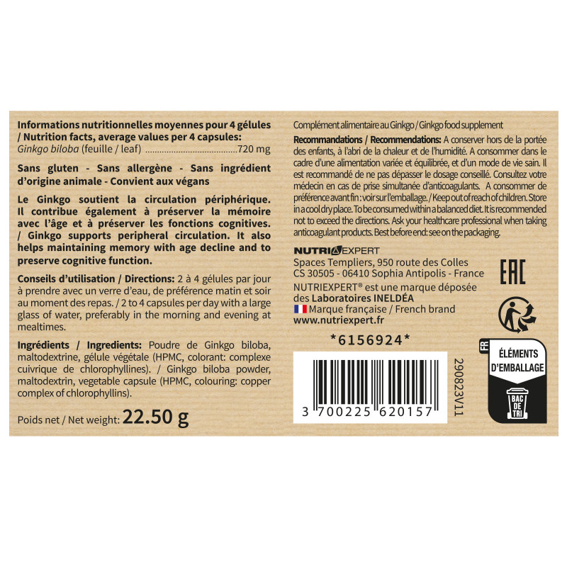 GINKGO BILOBA - L’ami des fonctions cognitives GINKGO BILOBA - L’ami des fonctions cognitives